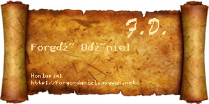 Forgó Dániel névjegykártya